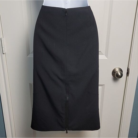 BOSTON PROPER Black Pencil Skirt With Zipper Details - Picture 4 of 9